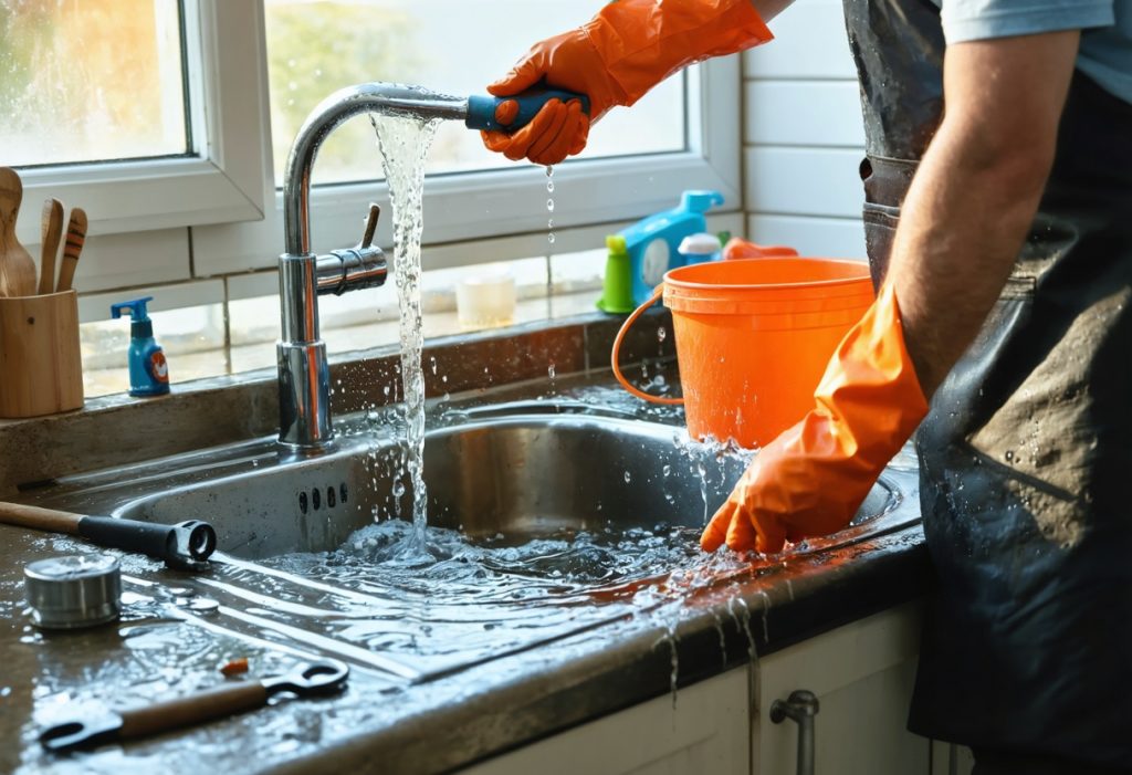 canalisation bouchee eau remonte