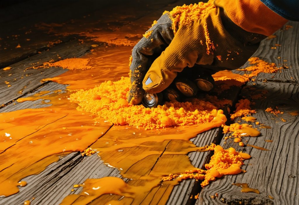 champignon orange sur bois mort