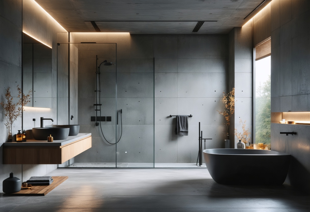 salle de bain beton cire