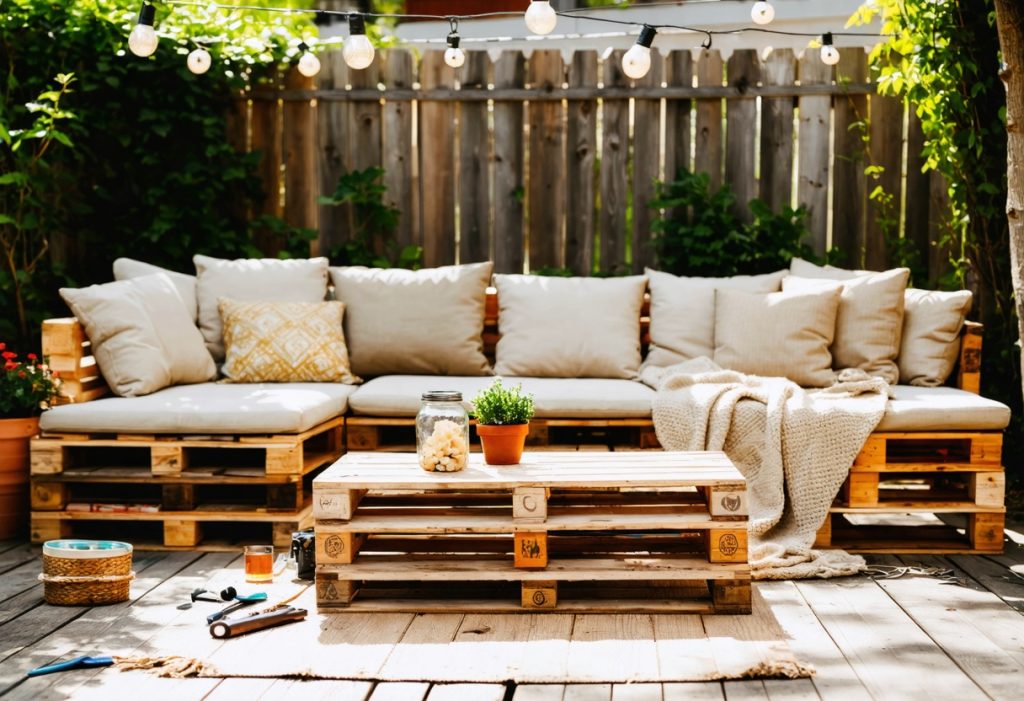 salon de jardin en palette