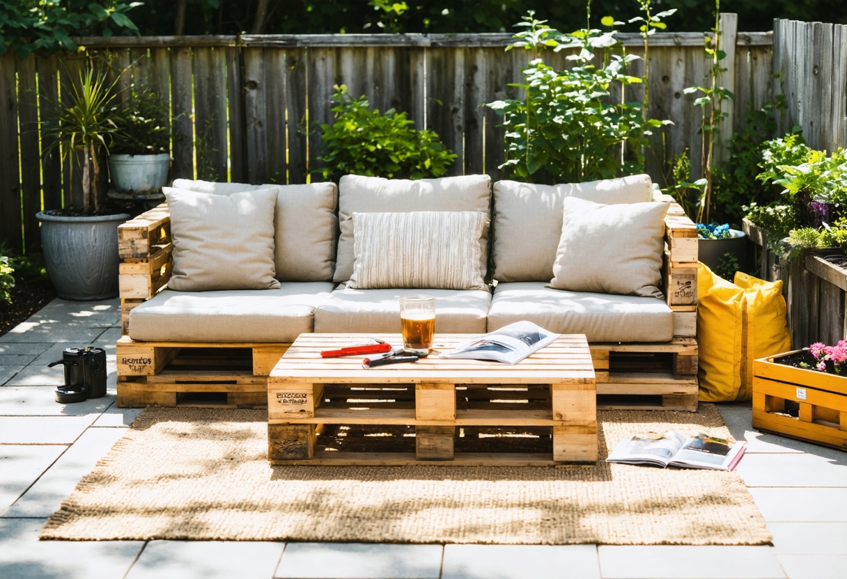 salon de jardin en palette