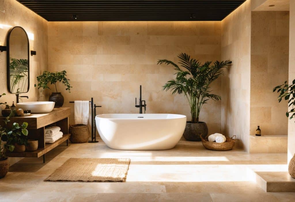 travertin salle de bain