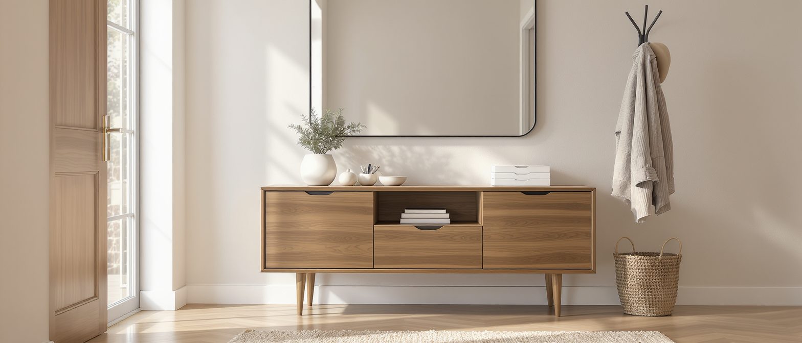 d&eacute;couvrez nos conseils pour am&eacute;nager une entr&eacute;e bien organis&eacute;e en combinant meubles, miroirs et rangements pratiques et esth&eacute;tiques.